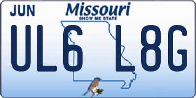 MO license plate UL6L8G
