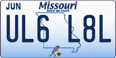 MO license plate UL6L8L