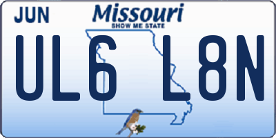 MO license plate UL6L8N