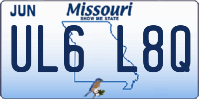 MO license plate UL6L8Q