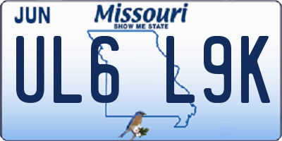 MO license plate UL6L9K