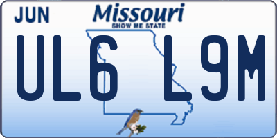 MO license plate UL6L9M