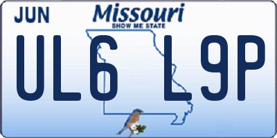 MO license plate UL6L9P