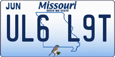 MO license plate UL6L9T