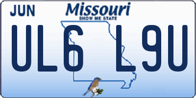 MO license plate UL6L9U