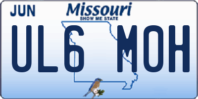 MO license plate UL6M0H