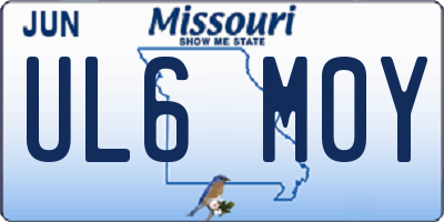 MO license plate UL6M0Y