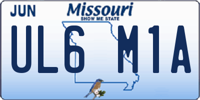 MO license plate UL6M1A
