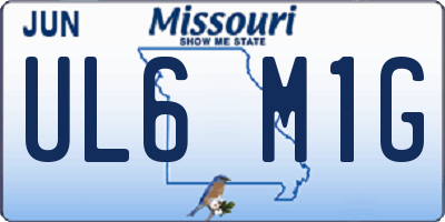 MO license plate UL6M1G