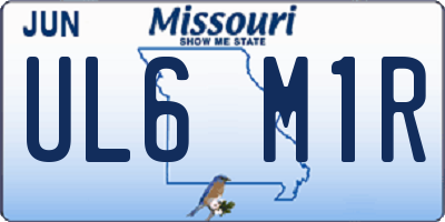 MO license plate UL6M1R