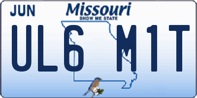 MO license plate UL6M1T
