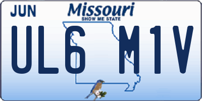 MO license plate UL6M1V