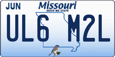 MO license plate UL6M2L