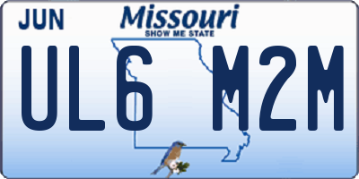MO license plate UL6M2M