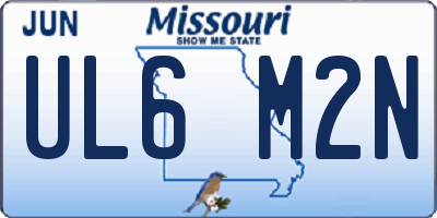 MO license plate UL6M2N