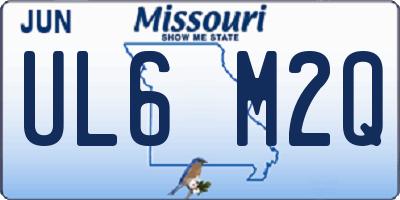 MO license plate UL6M2Q
