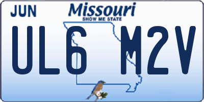 MO license plate UL6M2V