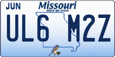 MO license plate UL6M2Z