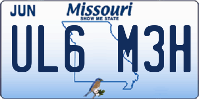 MO license plate UL6M3H