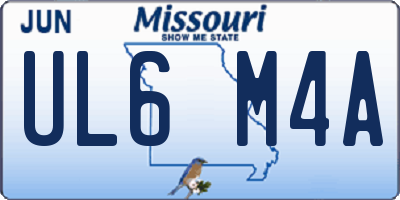 MO license plate UL6M4A