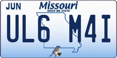 MO license plate UL6M4I