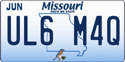 MO license plate UL6M4Q
