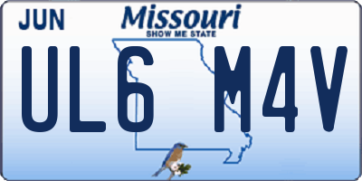 MO license plate UL6M4V