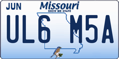 MO license plate UL6M5A