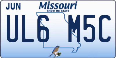 MO license plate UL6M5C