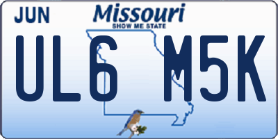 MO license plate UL6M5K