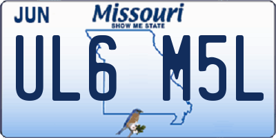 MO license plate UL6M5L