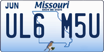 MO license plate UL6M5U