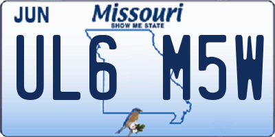 MO license plate UL6M5W