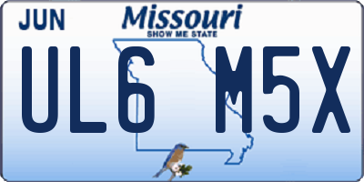 MO license plate UL6M5X