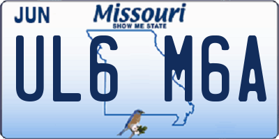 MO license plate UL6M6A