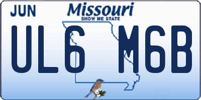MO license plate UL6M6B