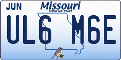 MO license plate UL6M6E