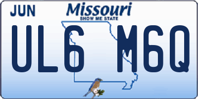 MO license plate UL6M6Q