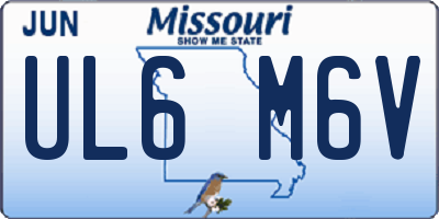MO license plate UL6M6V