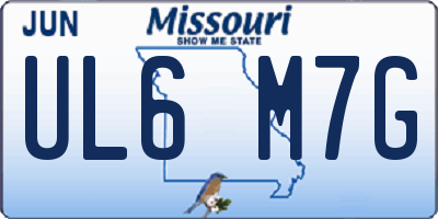 MO license plate UL6M7G