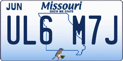 MO license plate UL6M7J