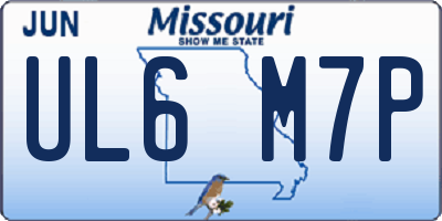 MO license plate UL6M7P