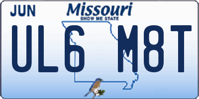 MO license plate UL6M8T