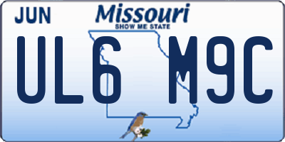 MO license plate UL6M9C