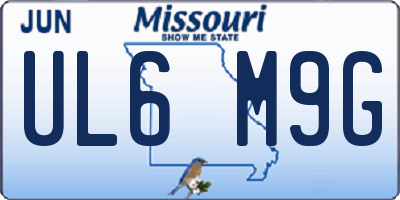 MO license plate UL6M9G