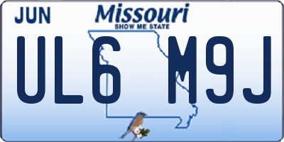 MO license plate UL6M9J