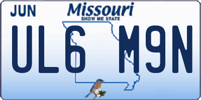 MO license plate UL6M9N