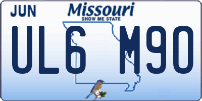 MO license plate UL6M9O
