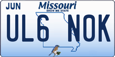 MO license plate UL6N0K