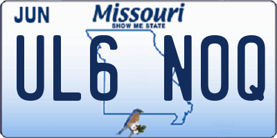 MO license plate UL6N0Q